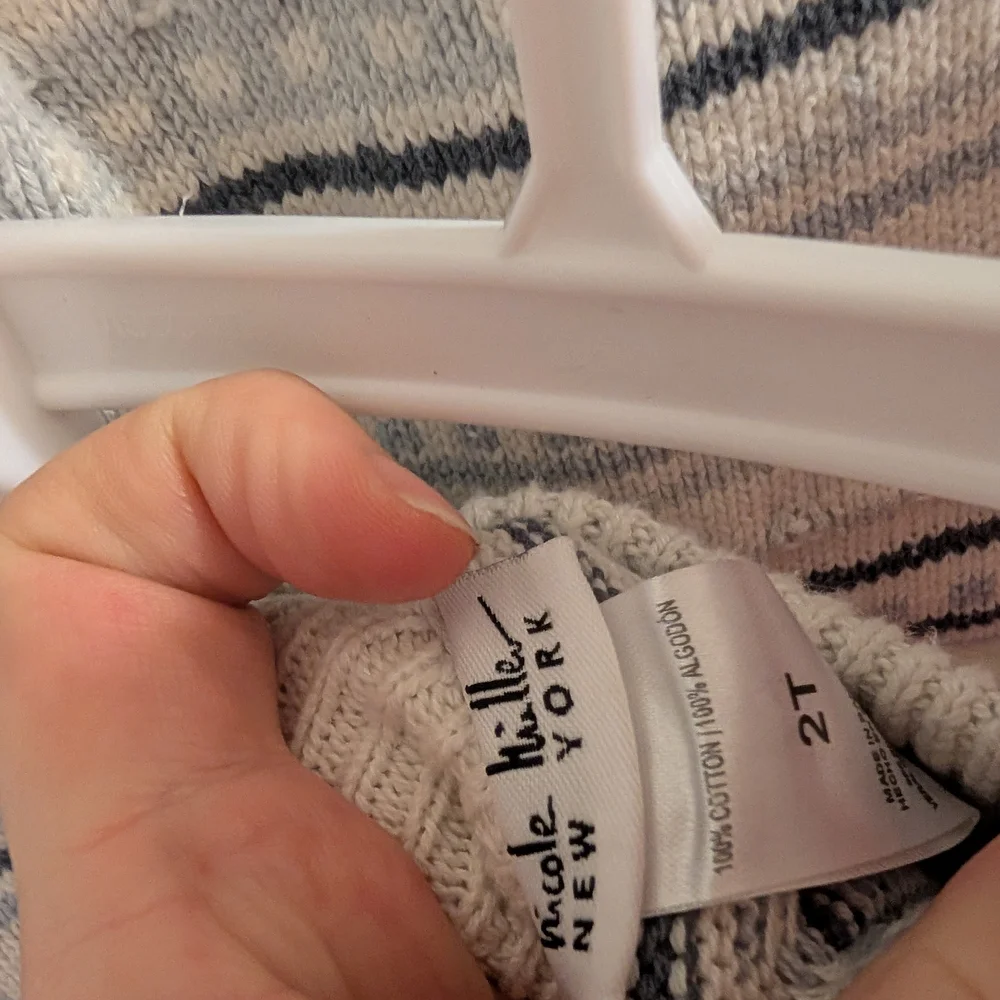 $ Nicole Miller‎ Blue and White Stripe Knit Set
